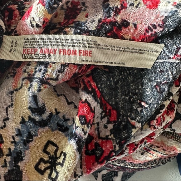 Free People Love Bird Printed Mini Dress Black - Picture 12 of 14